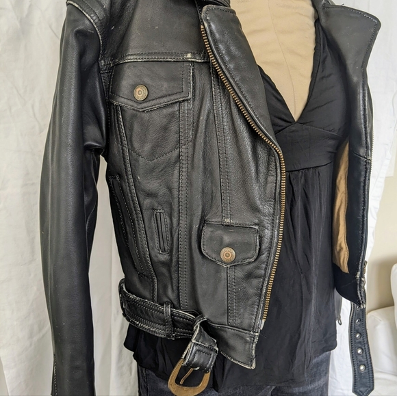 Beautiful Leather Harley Davidson Biker Jacket EUC - Picture 12 of 13